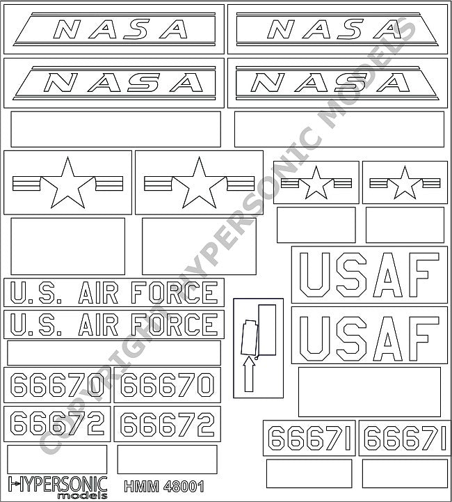 X-15 Paint Masks, 1:48